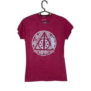Harry Potter Deathly Hallows Mandala Graphic Tee Maroon Kids Large Hot Topic